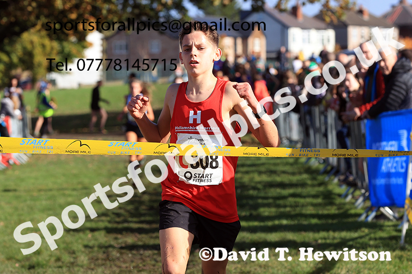 Boys under-15s, 2024 Northern Cross Country Relays, Graves Park, Sheffield.   Photo: David T. Hewitson/Sports for All Pics